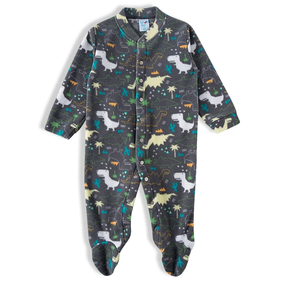 pijama macacão soft listras e dinos bebê tip top
